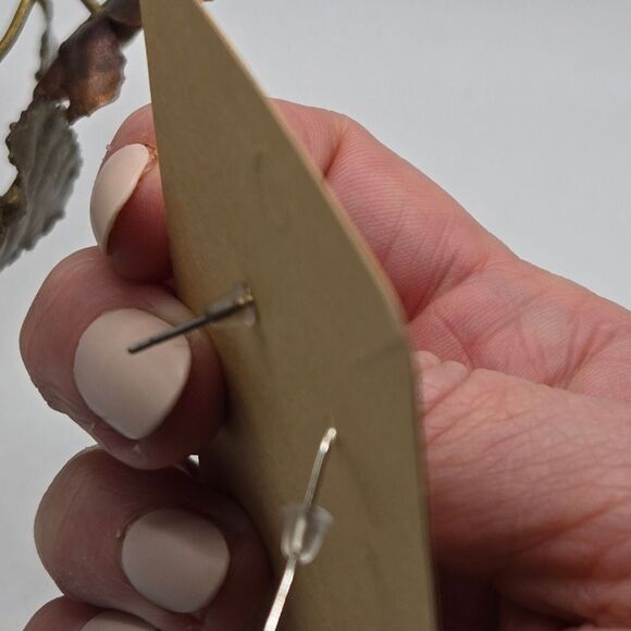 "5/$25" Pair of Mismatched Long Gold and Silvertone Rhinestone Dangle Earrings - Picture 2 of 7